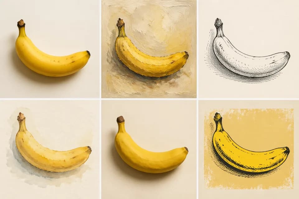 Gallery grid of Banana AI style templates