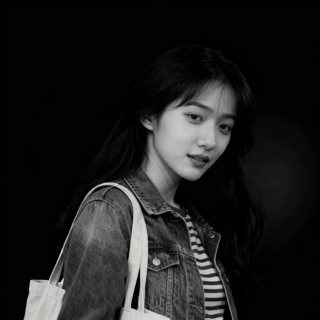 モノクロポートレート result generated by Banana AI